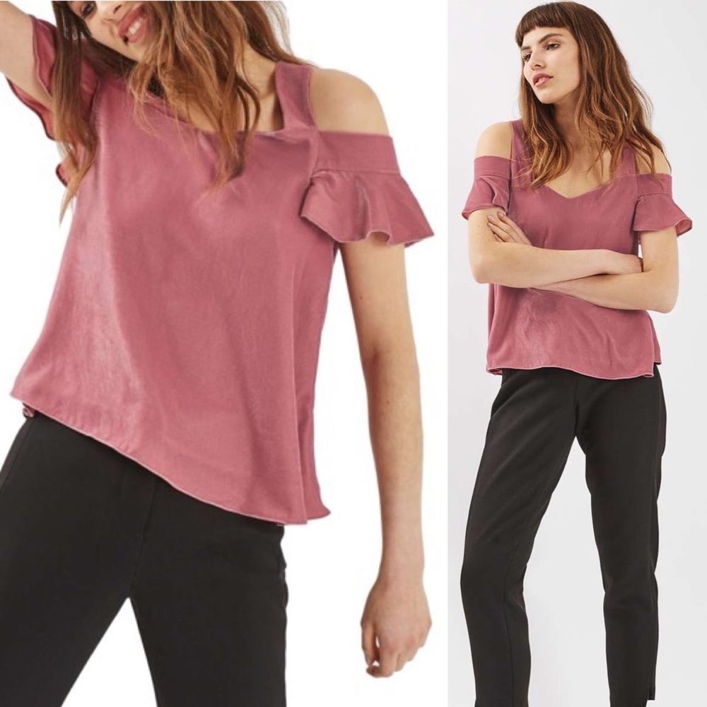 Topshop Polly Bardot Velvet Top